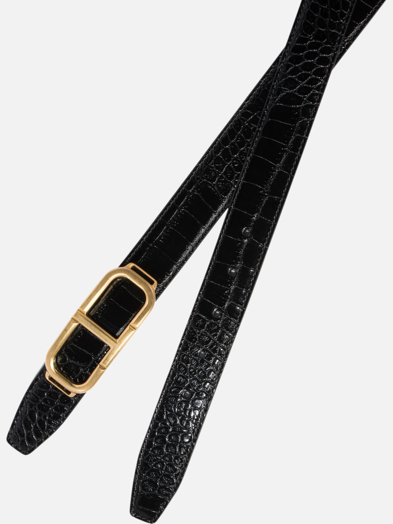 "Stadium" croc print belt