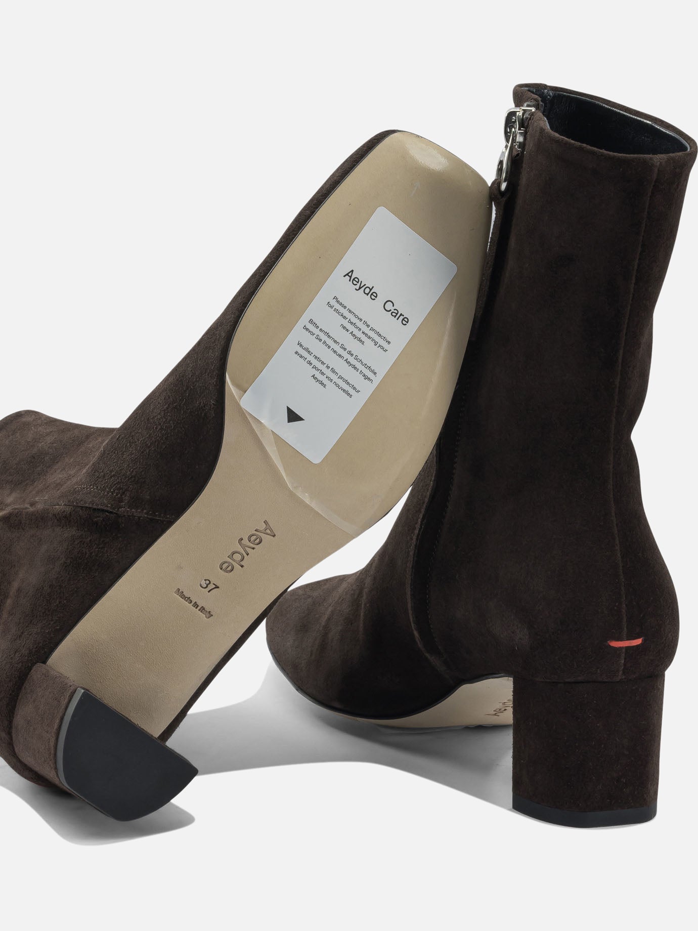 Zipped boots 100% leather - 100% leather  Brown - Aeyde Women | PDP | VIETTI Online Store | thumbnail_5