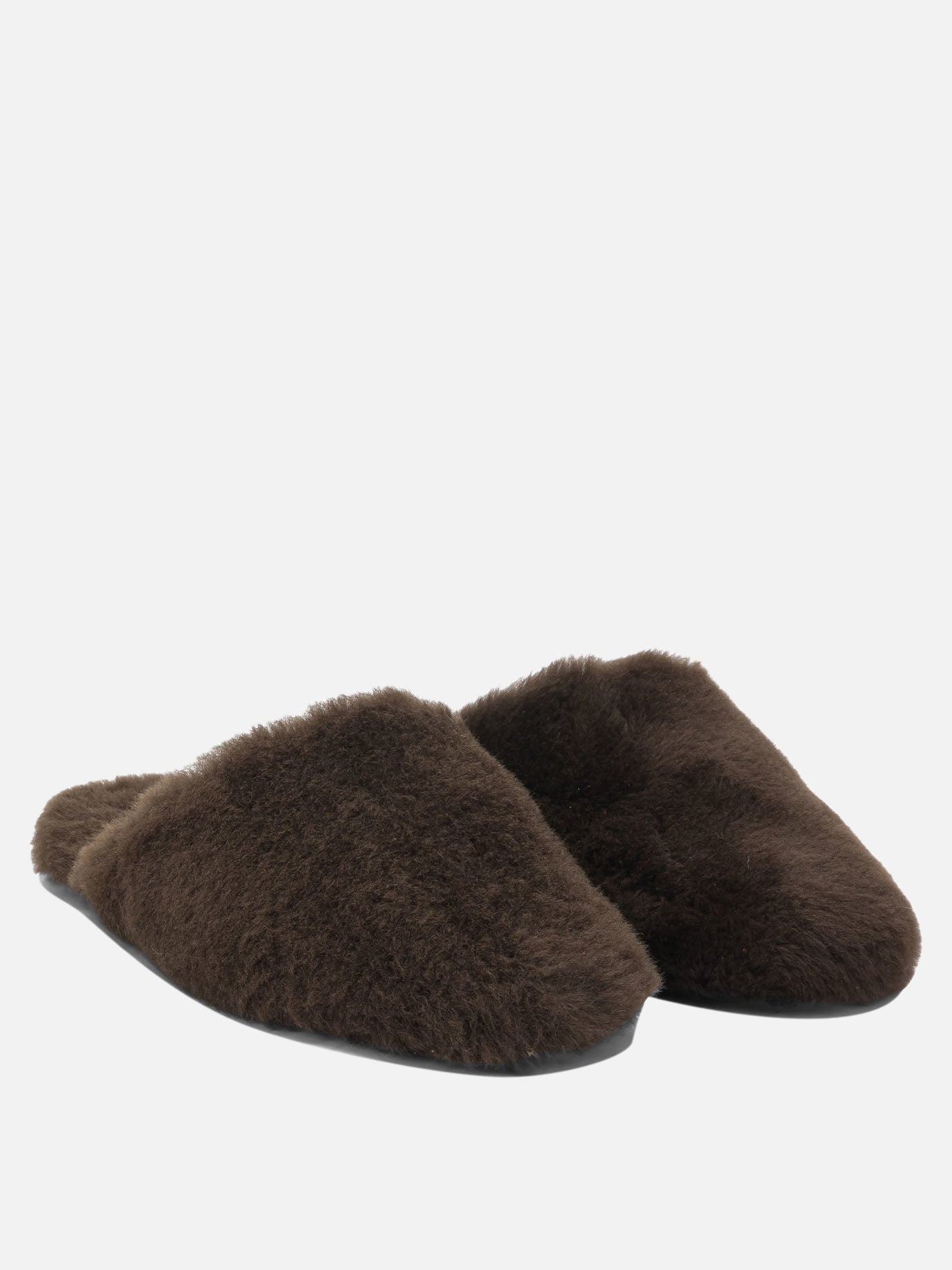 Slippers 100% shearling on calf leather - 100% leather  Brown - Aeyde Women | PDP | VIETTI Online Store | thumbnail_2