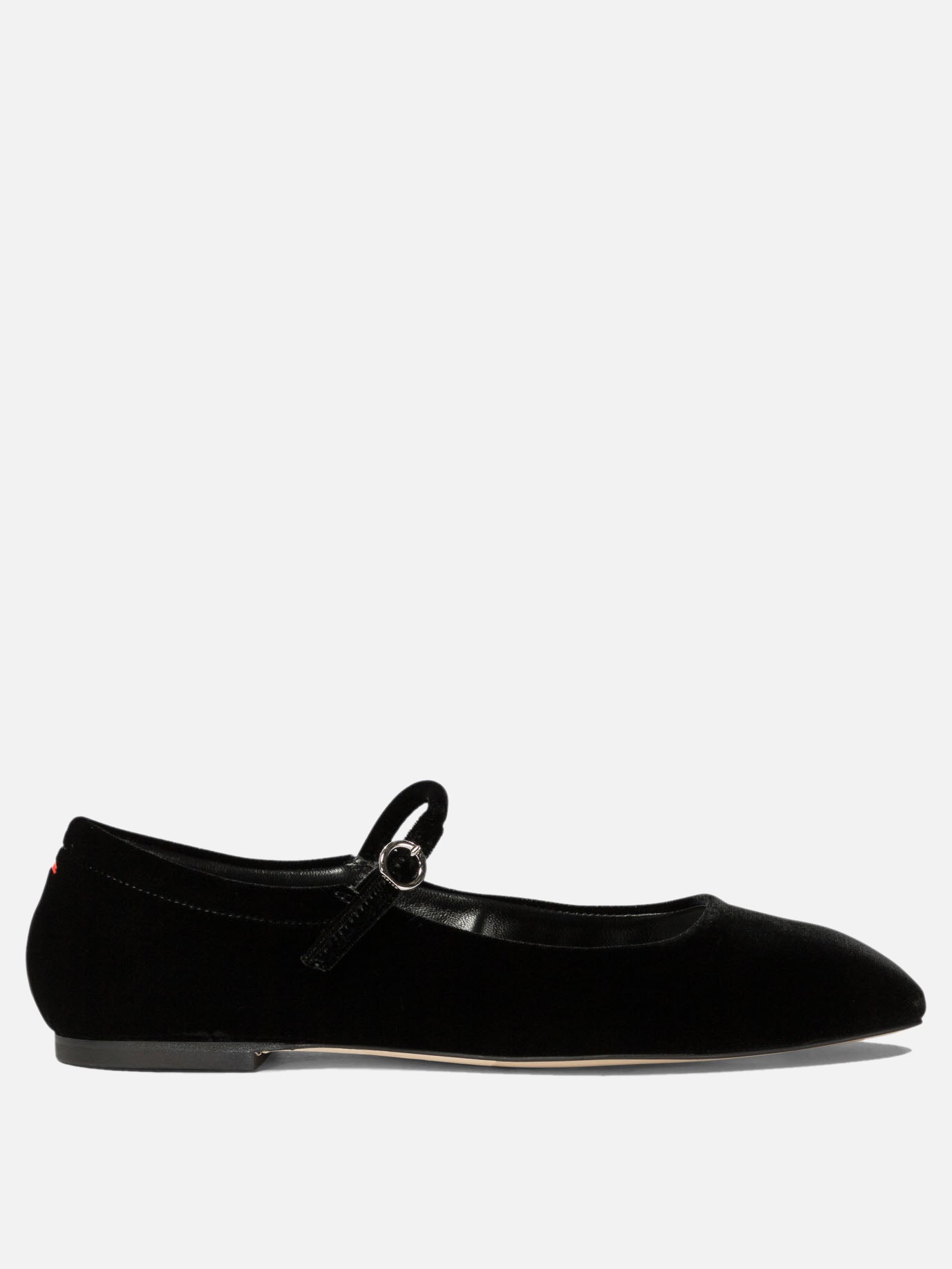 Mary Jane ballet flats 100% velvet - 100% leather  Black - Aeyde Women | PDP | VIETTI Online Store | Zoom-Modal

