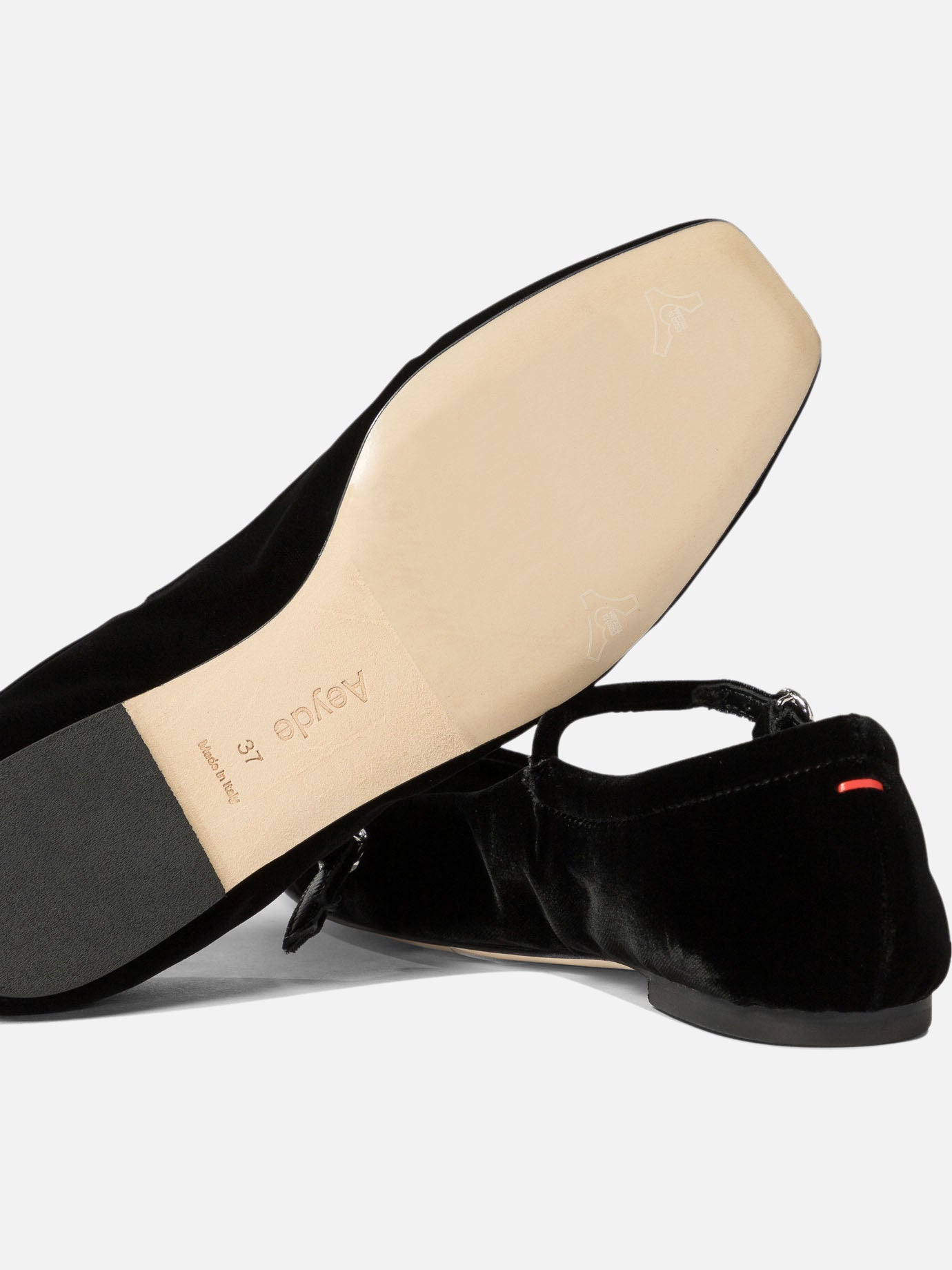 Mary Jane ballet flats 100% velvet - 100% leather  Black - Aeyde Women | PDP | VIETTI Online Store | Zoom-Modal_5
