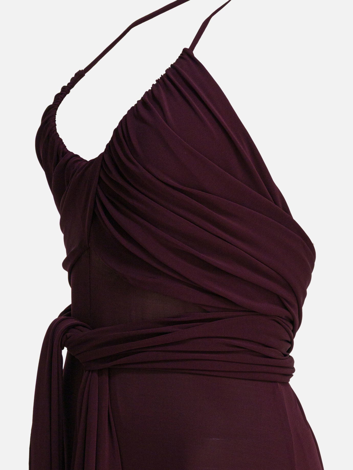 Alaïa Jersey crossover dress Bordeaux
