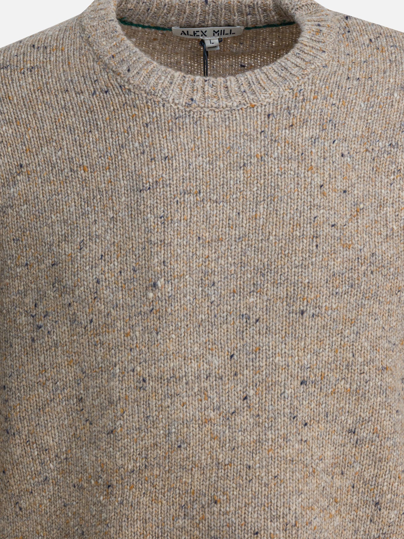 Crewneck sweaters Solid colour  Beige - Alex Mill Men | PDP | VIETTI Online Store | thumbnail_3