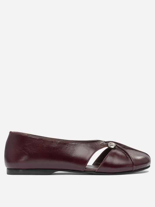 Classic ballet flats 100% goat leather - 100% cuerolite  Bordeaux - Alohas Women | PLP | VIETTI Online Store 
