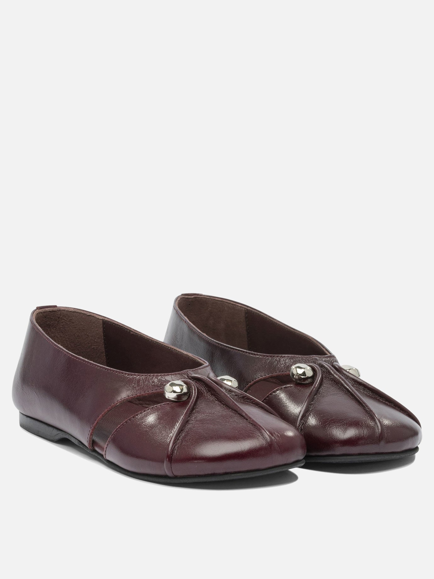 Classic ballet flats 100% goat leather - 100% cuerolite  Bordeaux - Alohas Women | PDP | VIETTI Online Store | Zoom-Modal_2
