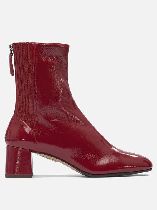 Zipped boots 95% lamb leather 5% polyester - 100% calf leather  Red - Aquazzura Women | VIETTI Online Store 
