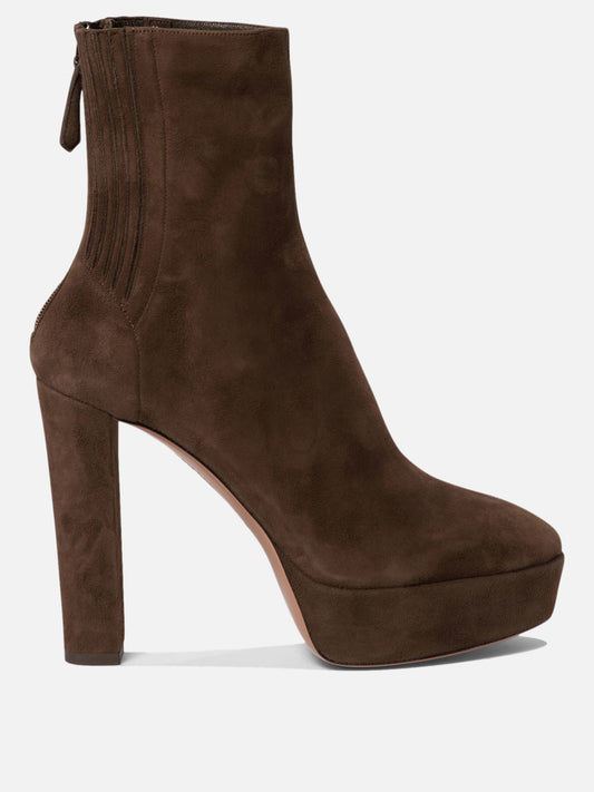 Zipped boots 100% kid suede leather - 100% calf leather  Brown - Aquazzura Women | VIETTI Online Store 

