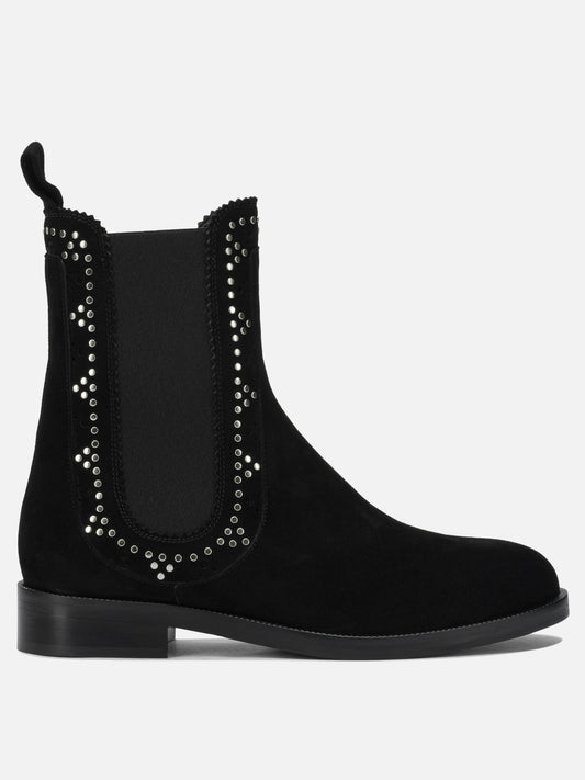 Pull-on boots 80% kid suede leather 20% viscose - 100% calf leather  Black - Aquazzura Women | VIETTI Online Store 
