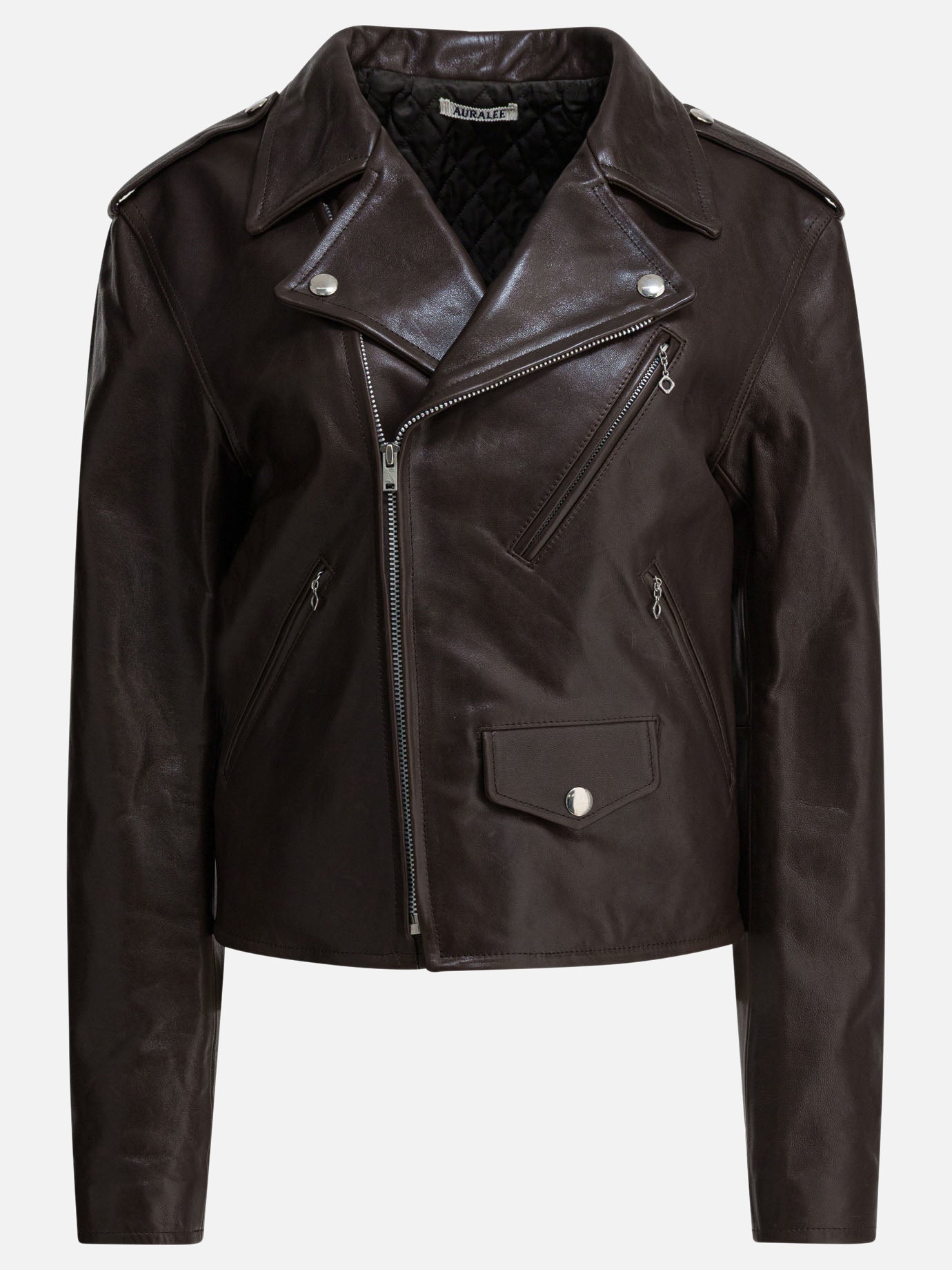 Leather jackets Solid colour  Brown - Auralee Men | PDP | VIETTI Online Store | Zoom-Modal
