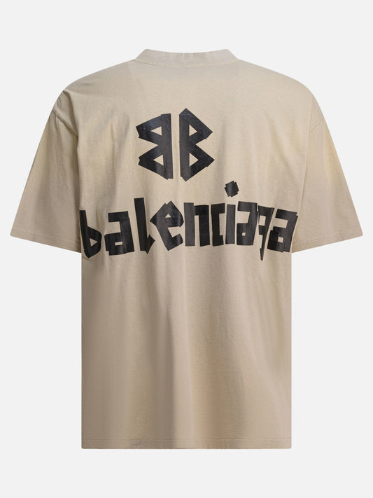 Crewneck t-shirts Logo  Beige - Balenciaga Men | PLP | VIETTI Online Store | 2
