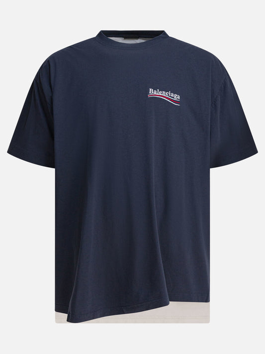Crewneck t-shirts Logo  Blue - Balenciaga Men | PLP | VIETTI Online Store 
