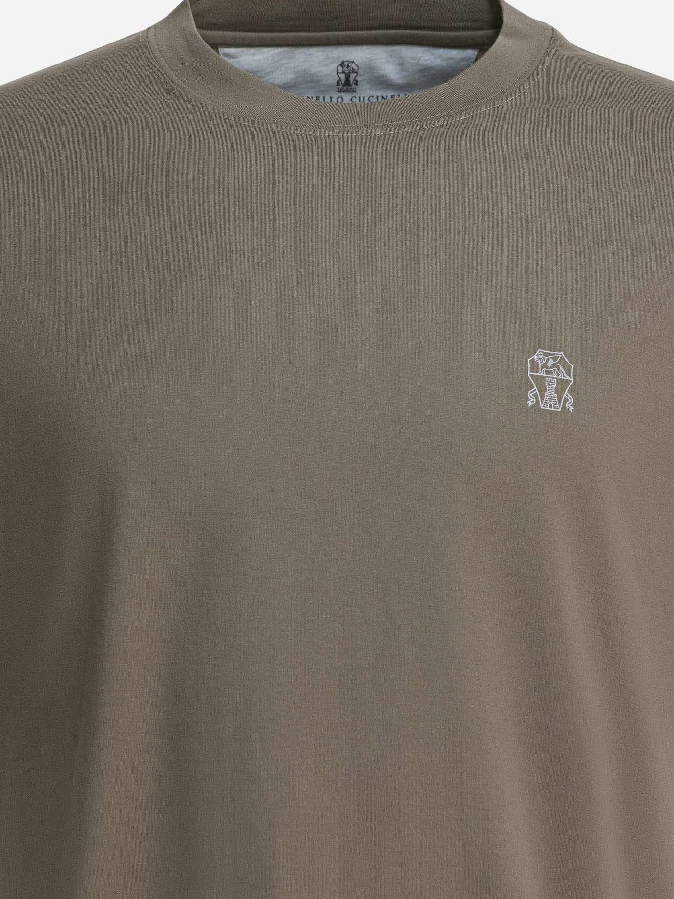 Crewneck t-shirts Logo  Green - Brunello Cucinelli Men | PDP | VIETTI Online Store | Zoom-Modal_3
