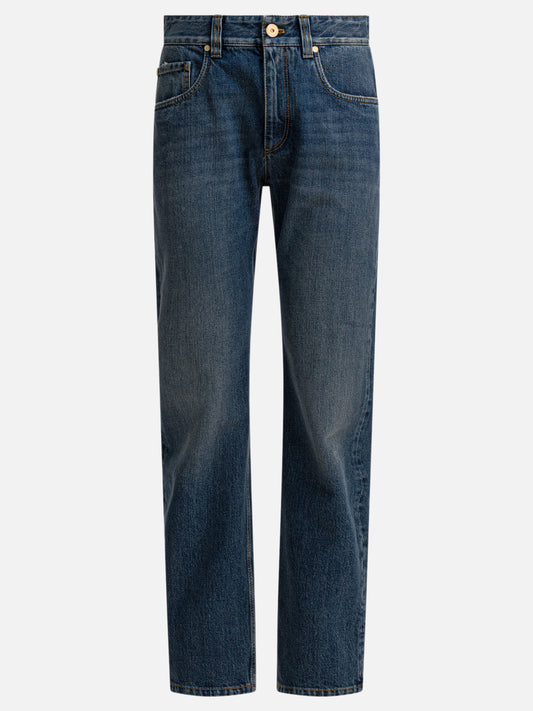 Straight-leg jeans Solid colour  Blue - Brunello Cucinelli Women | PDP | VIETTI Online Store 
