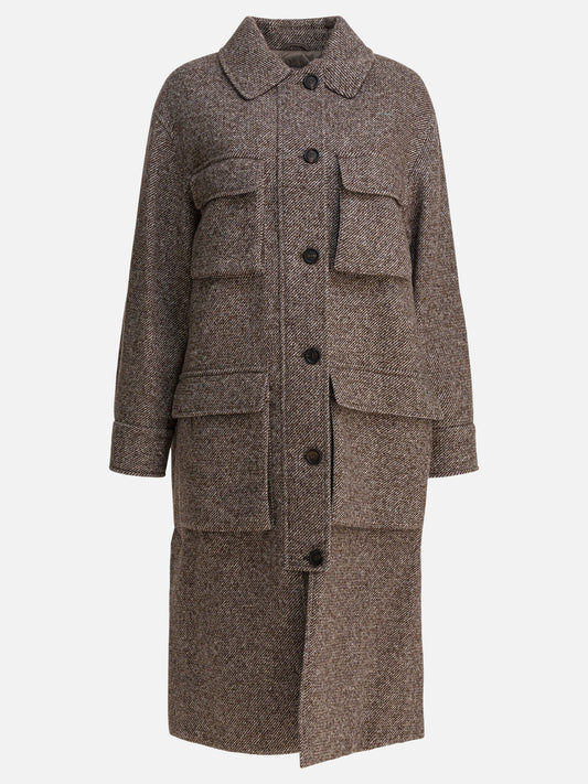 Long coats Mélange  Brown - Brunello Cucinelli Women | PDP | VIETTI Online Store 
