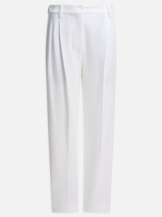 Tailored trousers Solid colour  White - Brunello Cucinelli Women | PDP | VIETTI Online Store 
