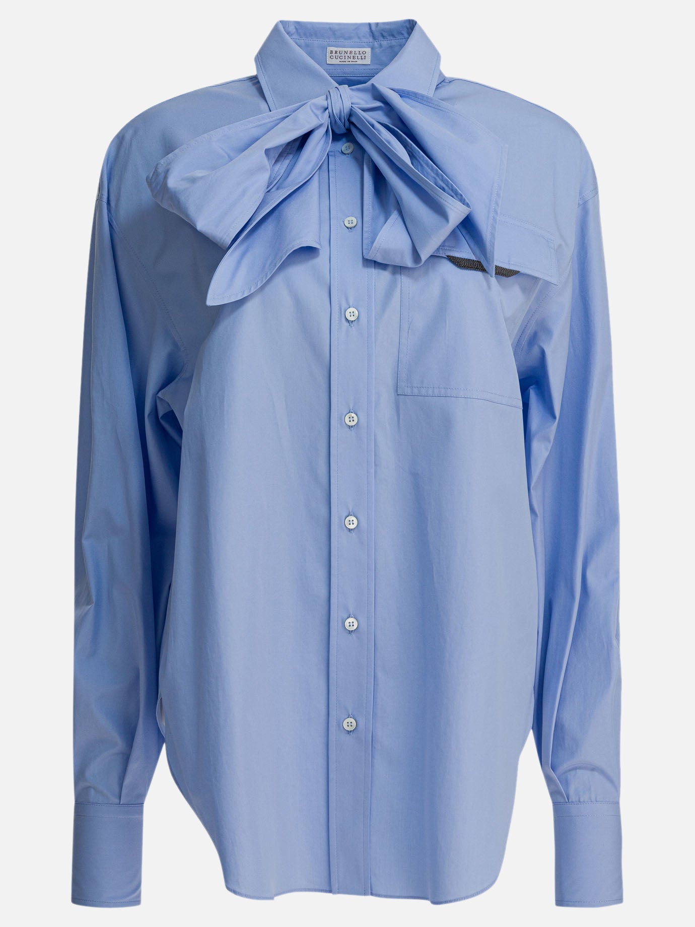 Casual shirts Solid colour  Light blue - Brunello Cucinelli Women | PDP | VIETTI Online Store | thumbnail