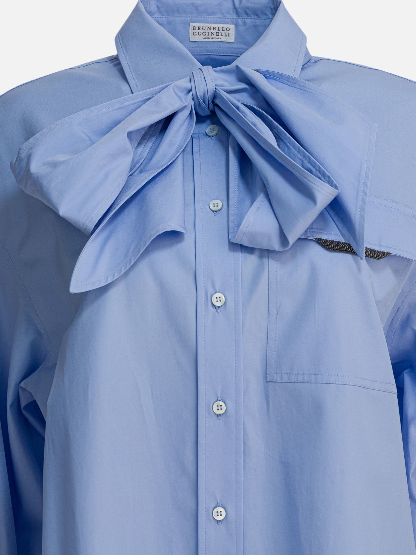 Casual shirts Solid colour  Light blue - Brunello Cucinelli Women | PDP | VIETTI Online Store | thumbnail_3