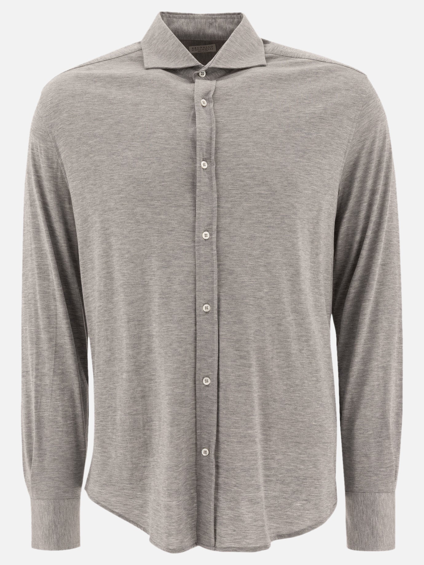 Casual shirts Solid colour  Grey - Brunello Cucinelli Men | PDP | VIETTI Online Store | thumbnail
