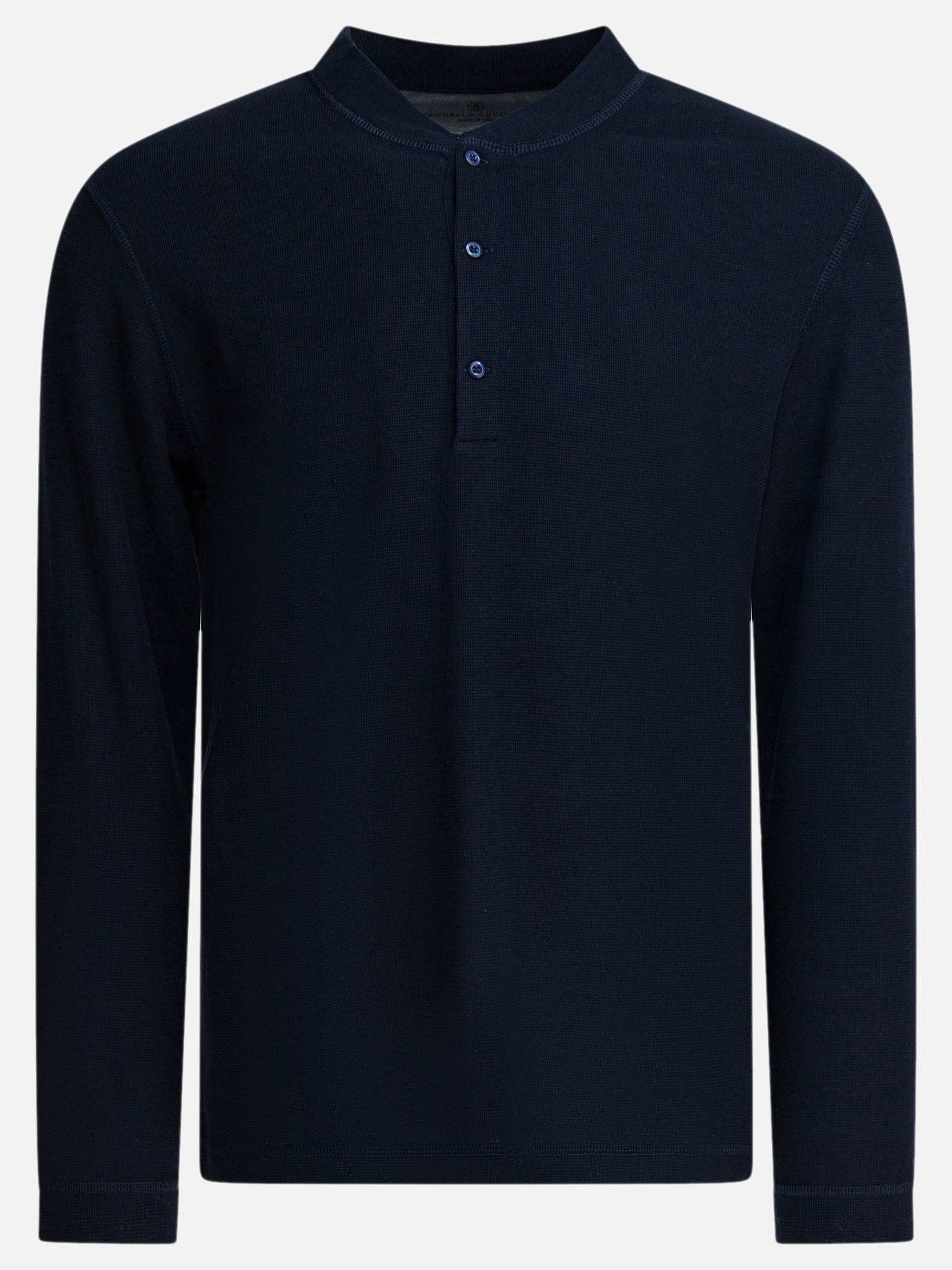 Crewneck t-shirts Solid colour  Blue - Brunello Cucinelli Men | PDP | VIETTI Online Store | thumbnail