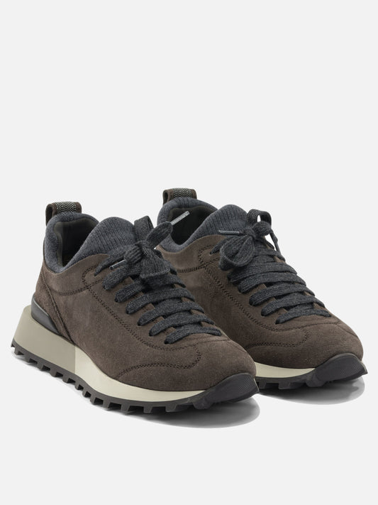 Low top sneakers 60% virgin wool 30% cashmere 10% silk  Black - Brunello Cucinelli Women | PDP | VIETTI Online Store | 2
