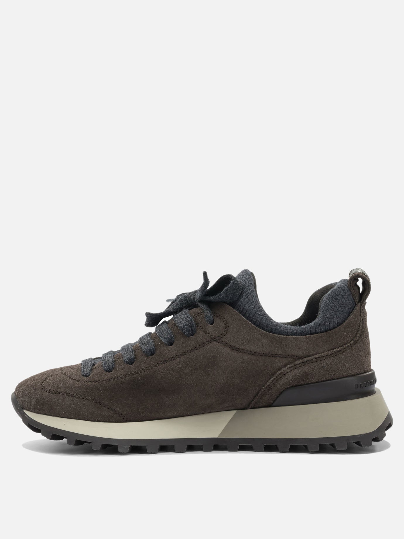 Low top sneakers 60% virgin wool 30% cashmere 10% silk  Black - Brunello Cucinelli Women | PDP | VIETTI Online Store | thumbnail_3