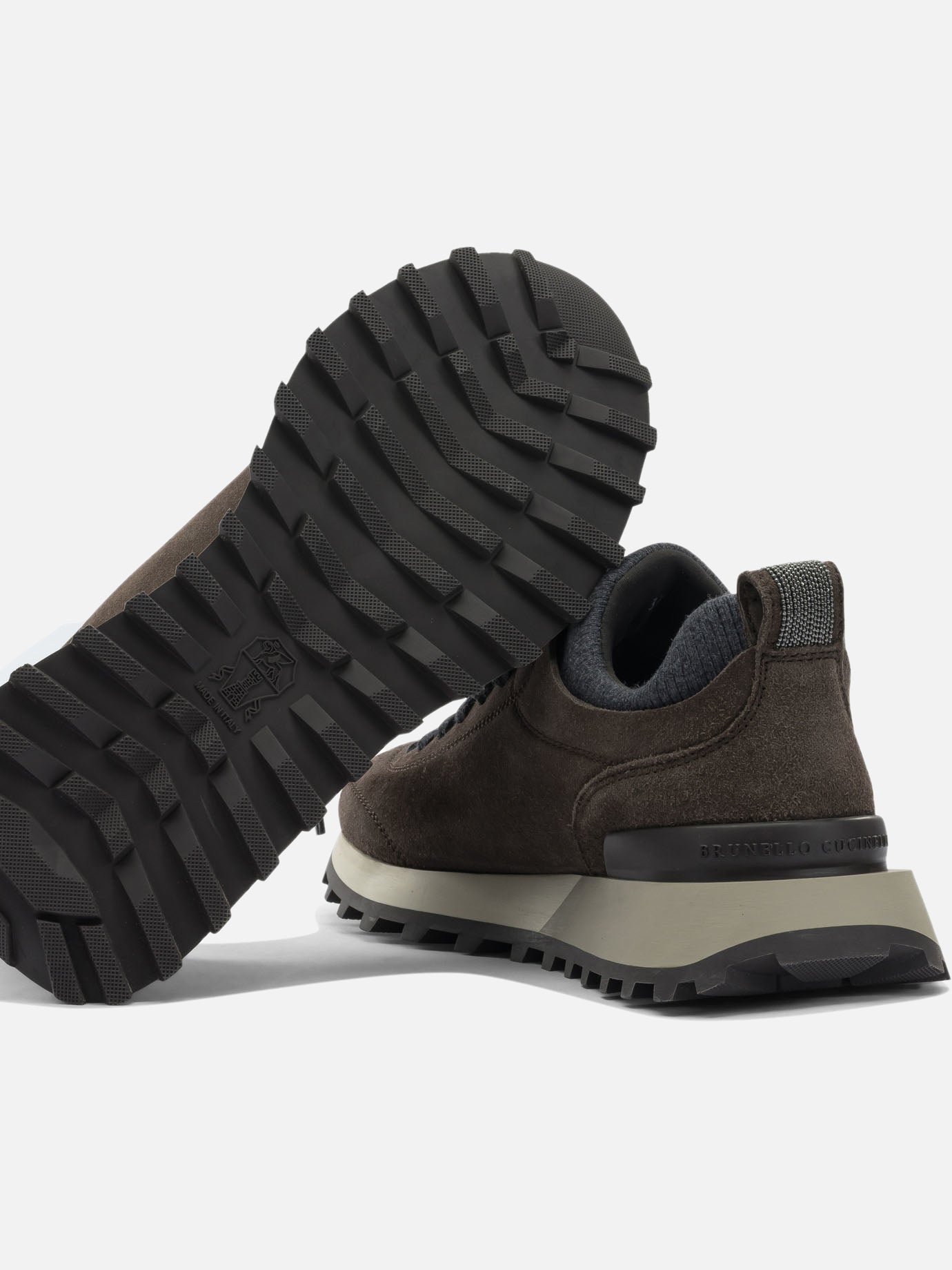 Low top sneakers 60% virgin wool 30% cashmere 10% silk  Black - Brunello Cucinelli Women | PDP | VIETTI Online Store | thumbnail_5