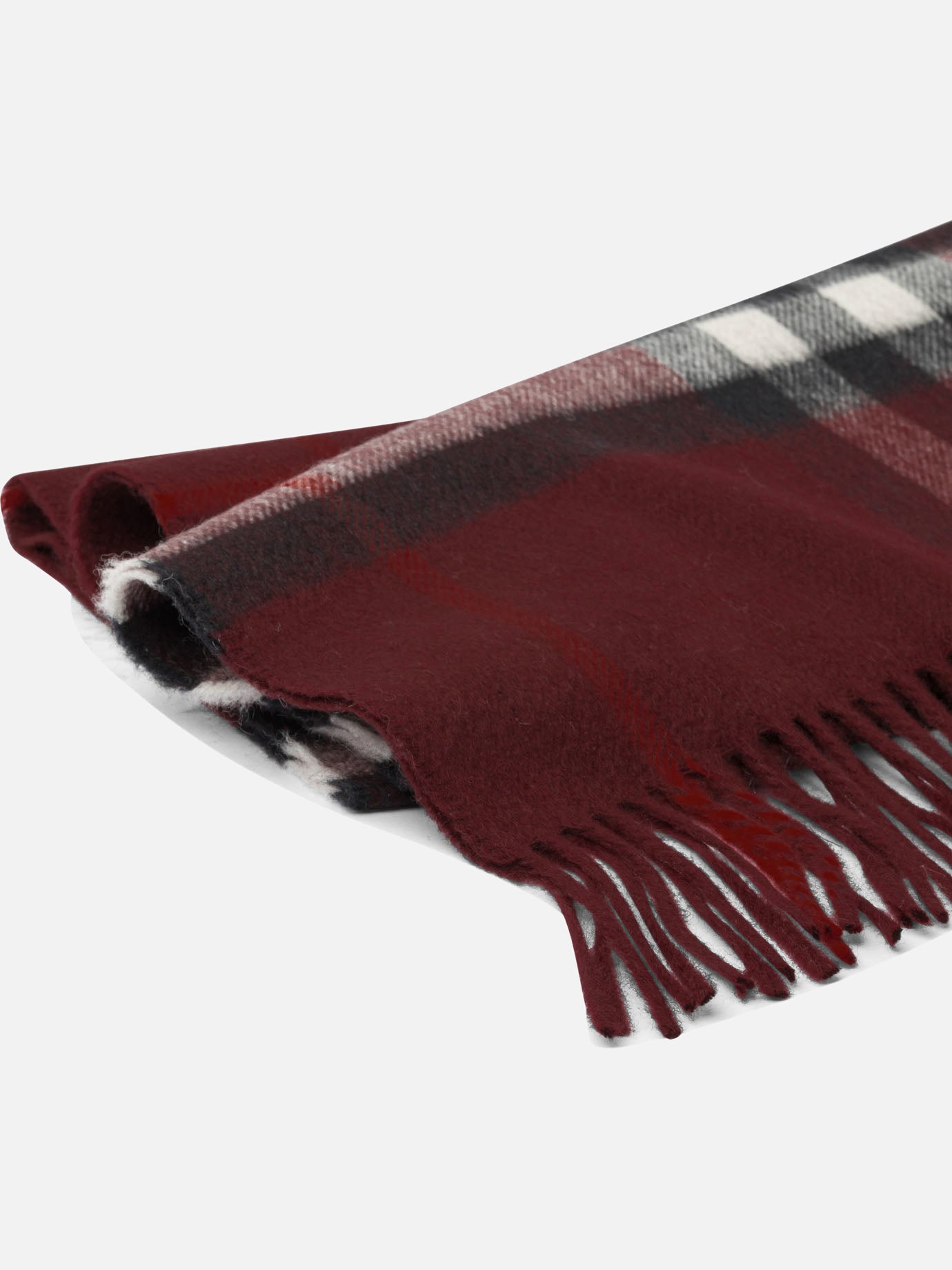 Fringed scarves 100%cashmere  Bordeaux - Burberry Men | PDP | VIETTI Online Store | thumbnail_2