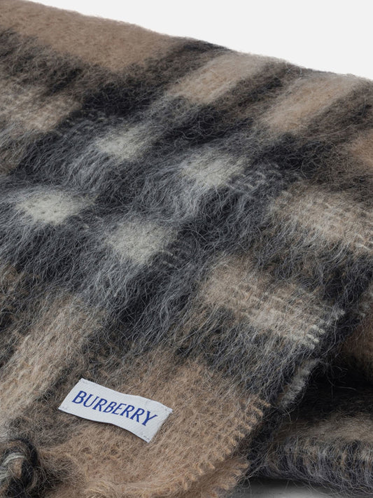 Fringed scarves 60% mohair 39% wool 1% polyester  Beige - Burberry Men | PDP | VIETTI Online Store | 2
