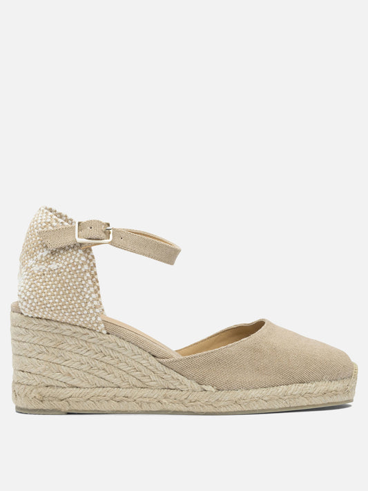 Heeled espadrilles 100% cotton - 100% rubber  Beige - Castañer Women | PLP | VIETTI Online Store 
