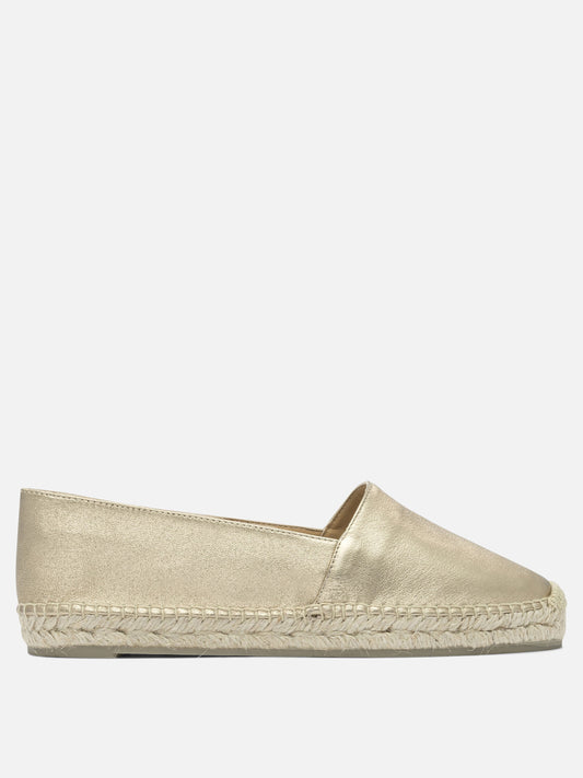 Flat espadrilles 100% leather - 100% rubber  Gold - Castañer Women | PDP | VIETTI Online Store 
