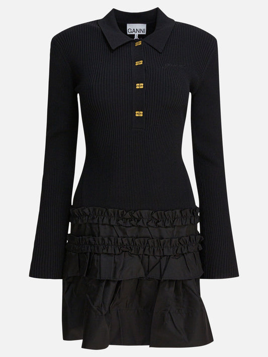 Mini dresses Solid colour  Black - Ganni Women | PLP | VIETTI Online Store 
