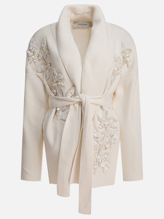 Golden Goose Cardigan with floral embroidery 21152500_S White 1
