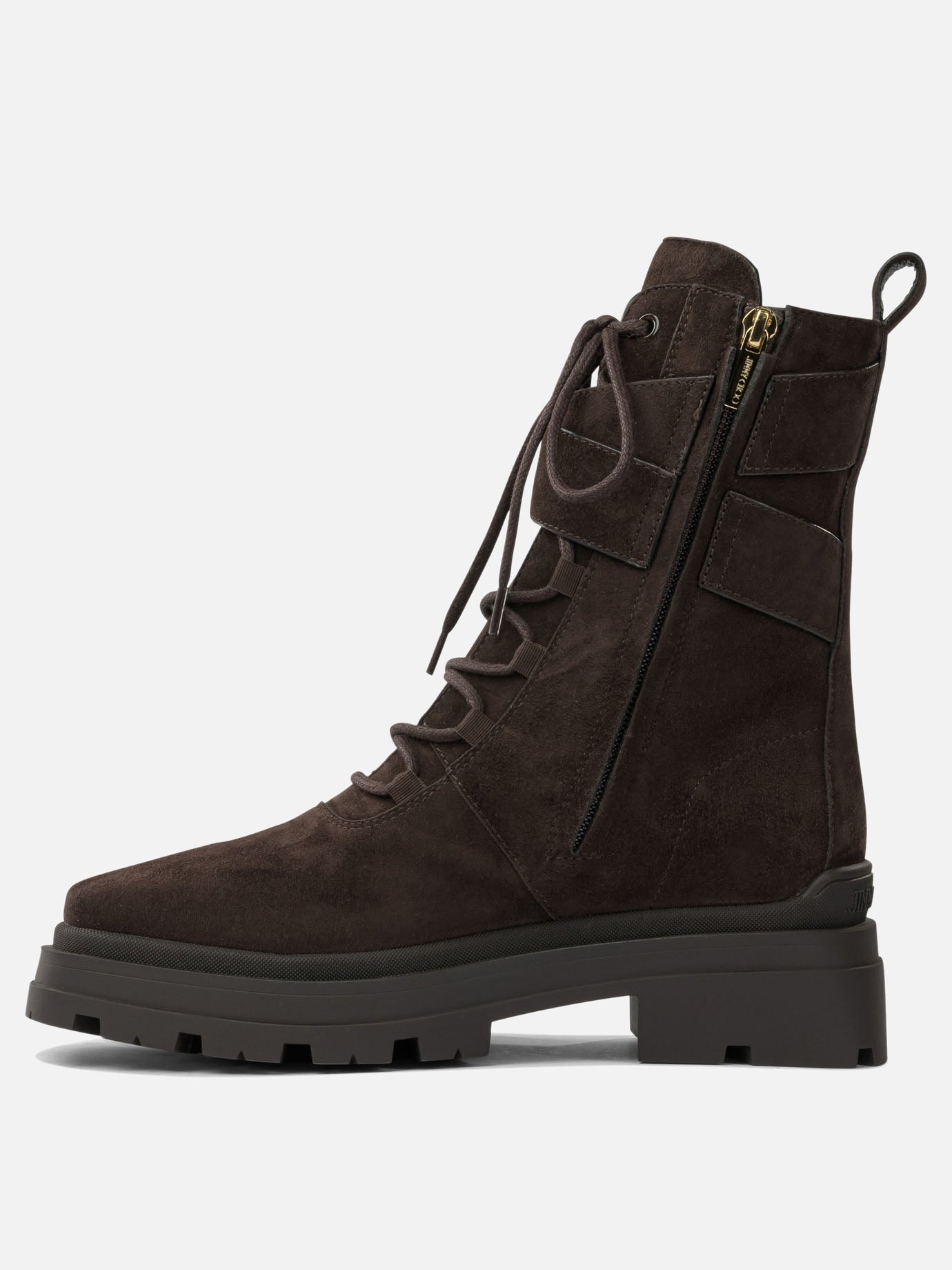 Combat boots 90% goat 10% lamb - 100% rubber  Brown - Jimmy Choo Women | PDP | VIETTI Online Store | thumbnail_3