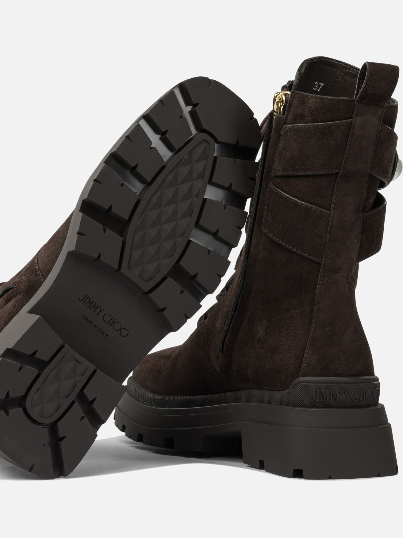 Combat boots 90% goat 10% lamb - 100% rubber  Brown - Jimmy Choo Women | PDP | VIETTI Online Store | Zoom-Modal_5
