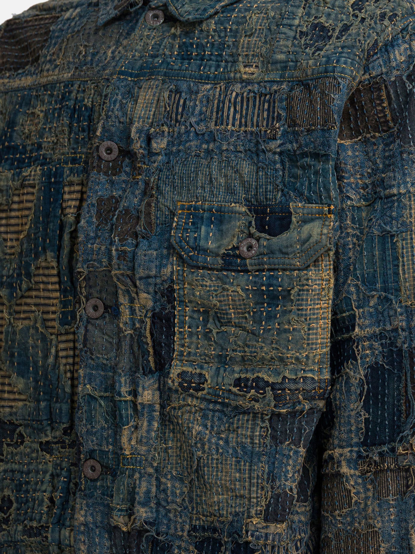 Denim jackets Textured knit  Blue - KAPITAL Men | PDP | VIETTI Online Store | thumbnail_4