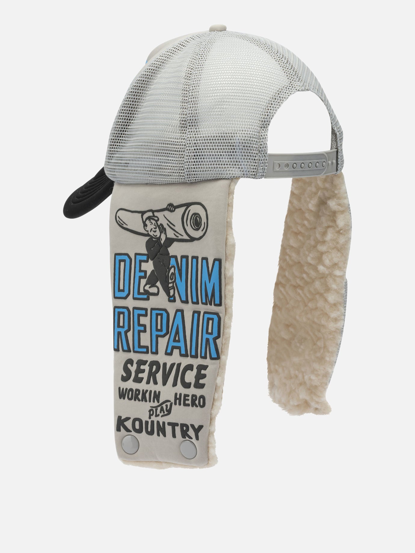 Trucker caps 100% polyester  Grey - KAPITAL Men | PDP | VIETTI Online Store | Zoom-Modal_3
