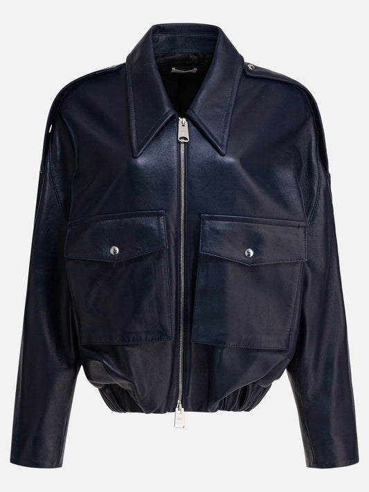 Bomber jackets Solid colour  Blue - Khaite Women | PLP | VIETTI Online Store 
