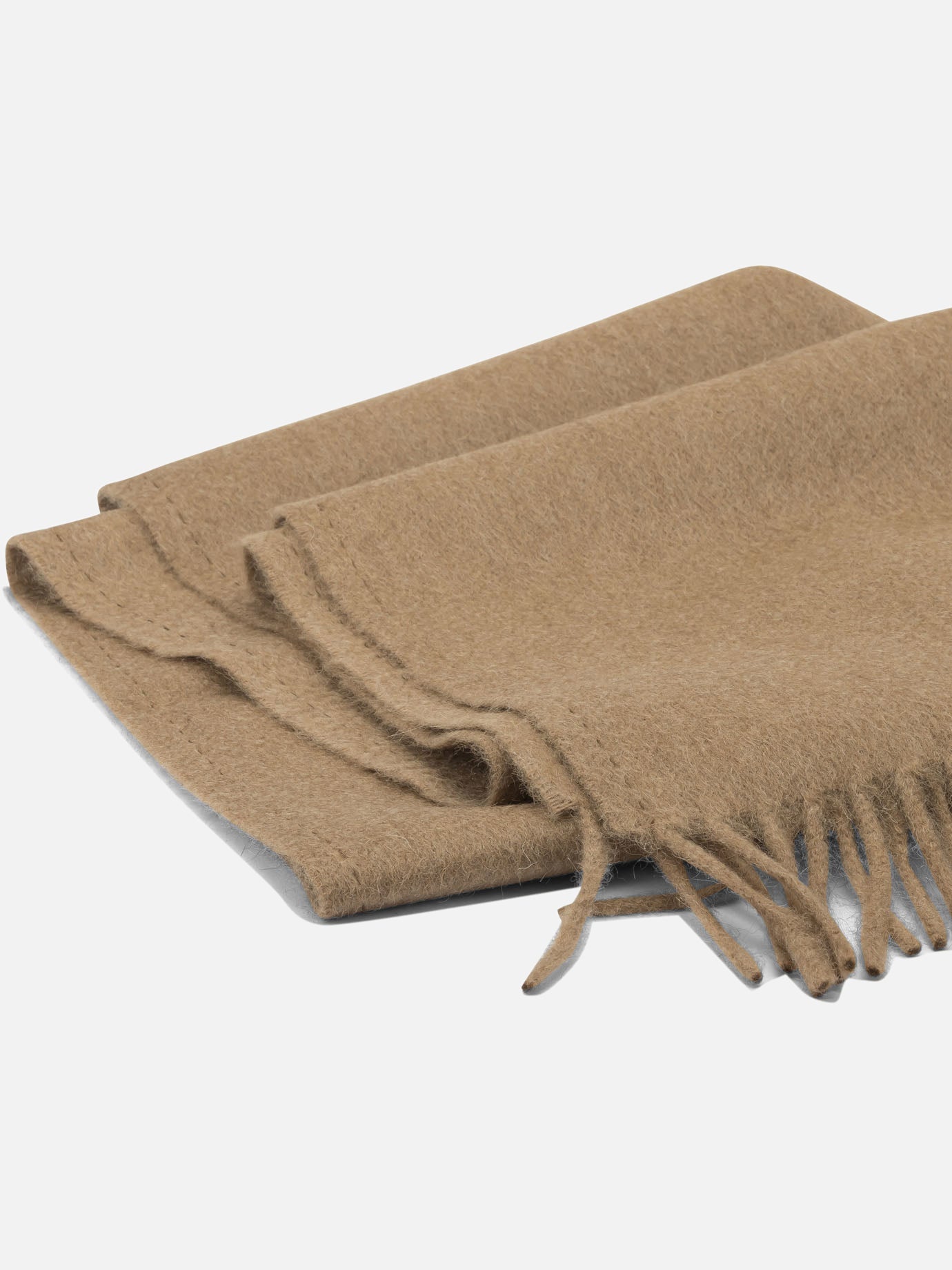 Fringed scarves 100% camel  Brown - Max Mara Women | PDP | VIETTI Online Store | Zoom-Modal_2
