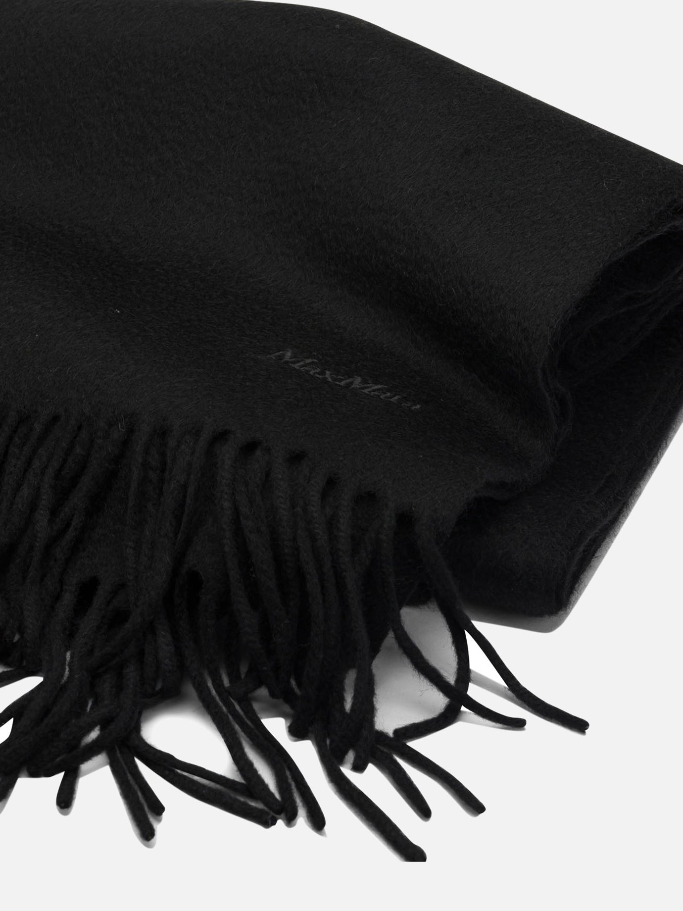 Fringed scarves 100% camel  Black - Max Mara Women | PDP | VIETTI Online Store | thumbnail_2