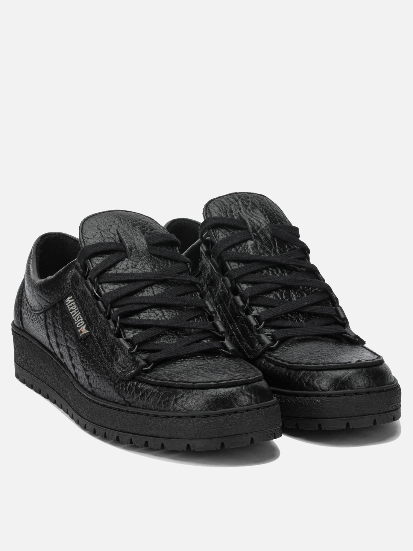 Low top sneakers 100% leather - 100% rubber  Black - Mephisto Men | PDP | VIETTI Online Store | thumbnail_2