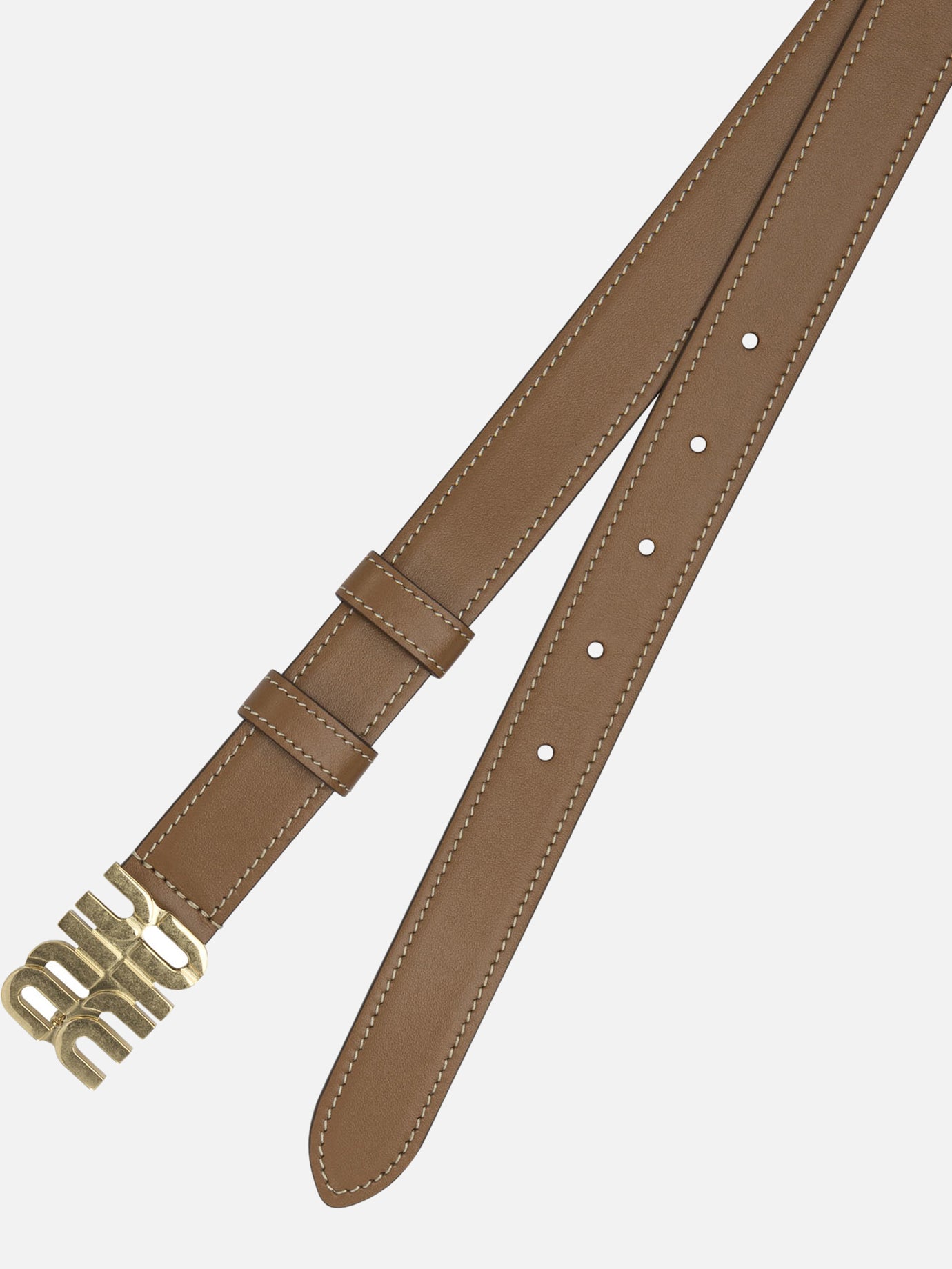 Leather belts Logo  Brown - Miu Miu Women | PDP | VIETTI Online Store | Zoom-Modal_2
