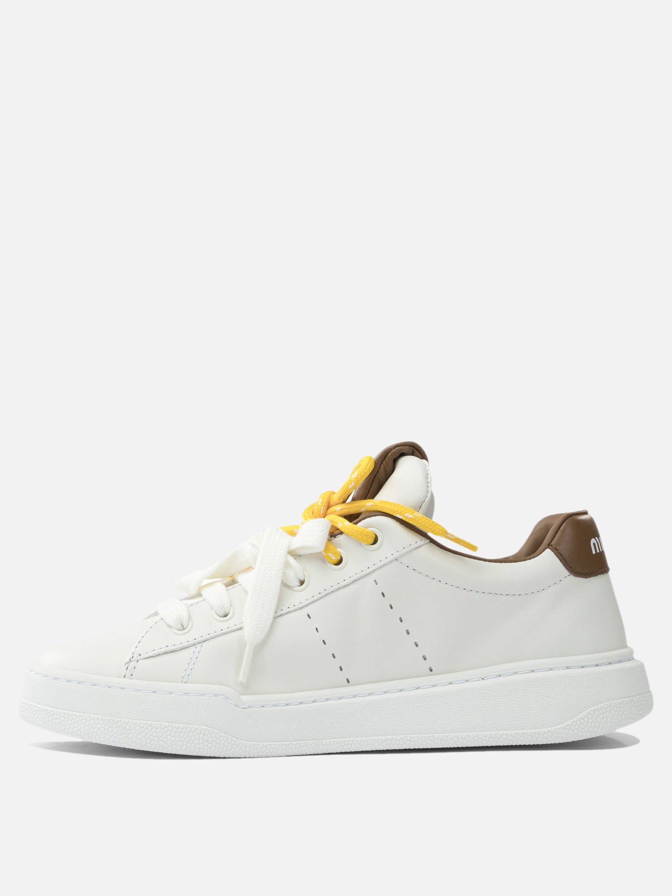 Low top sneakers 100% calf leather  White - Miu Miu Women | PDP | VIETTI Online Store | thumbnail_3