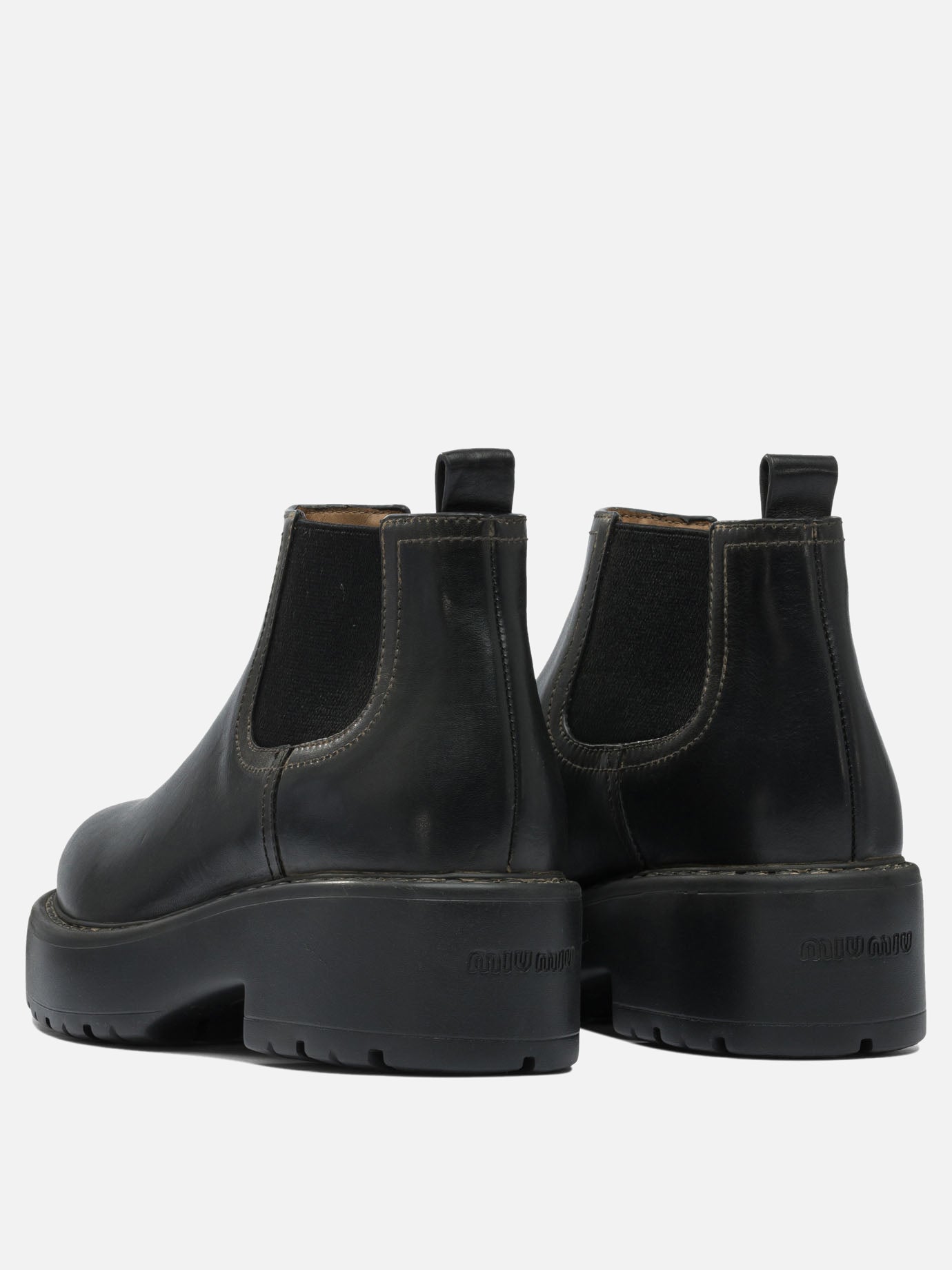 Chelsea boots 100% leather - 100% rubber  Black - Miu Miu Women | PDP | VIETTI Online Store | Zoom-Modal_4
