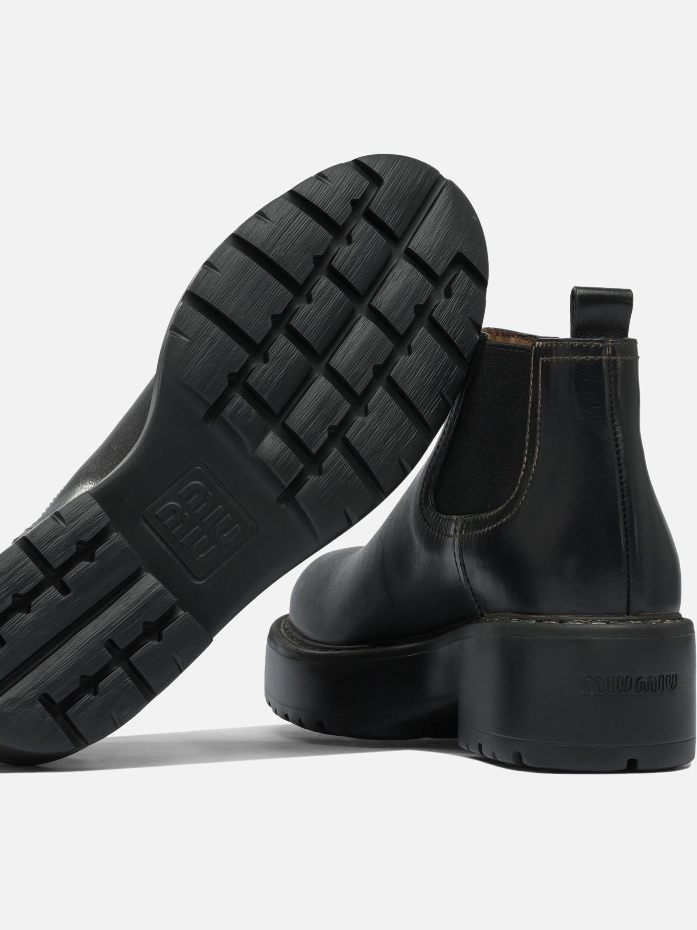Chelsea boots 100% leather - 100% rubber  Black - Miu Miu Women | PDP | VIETTI Online Store | thumbnail_5