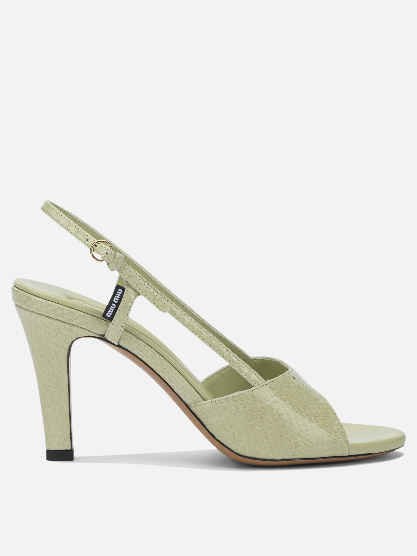 Slingbacks 100% homalopsis buccata  Green - Miu Miu Women | PDP | VIETTI Online Store | thumbnail