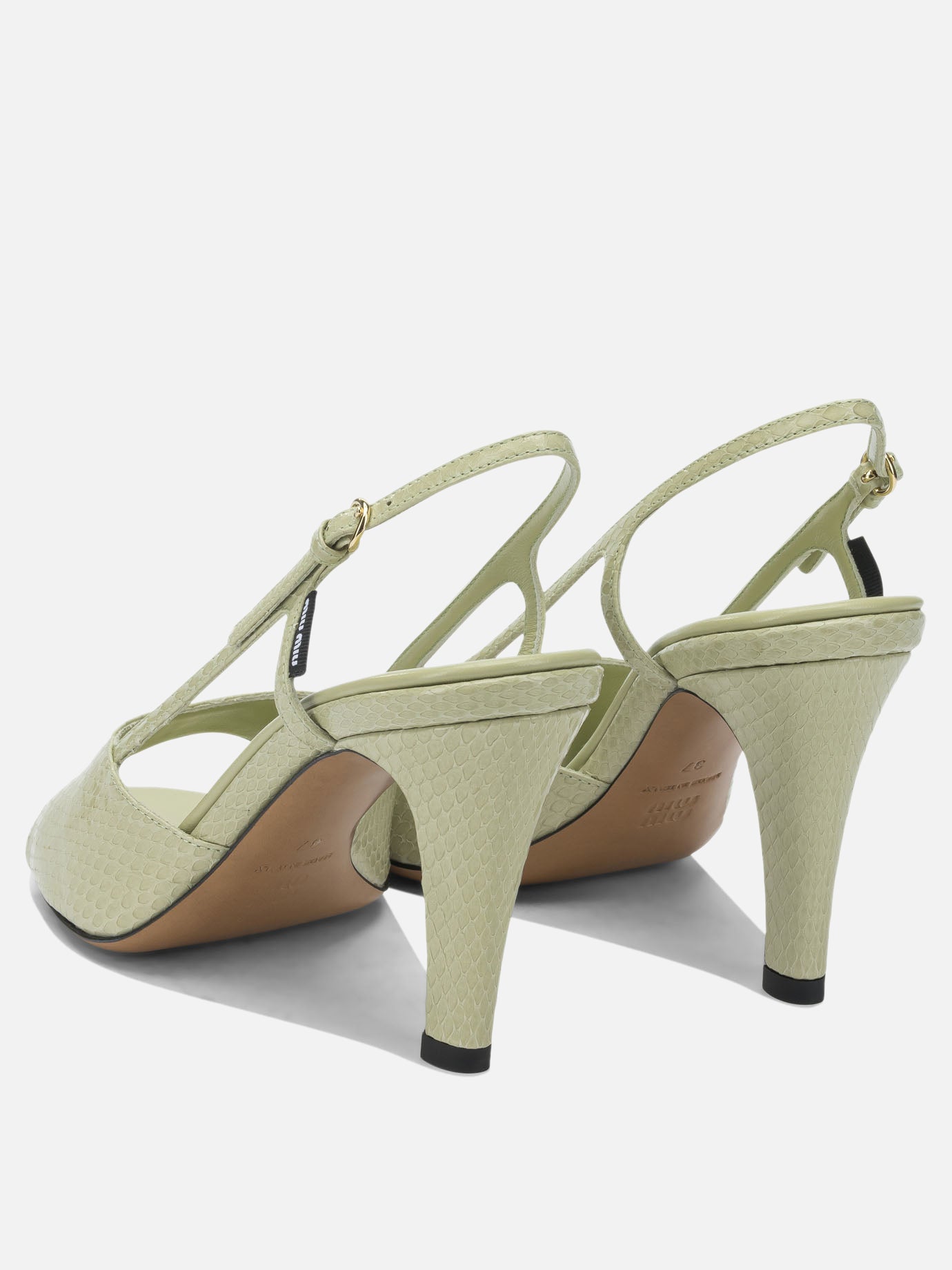 Slingbacks 100% homalopsis buccata  Green - Miu Miu Women | PDP | VIETTI Online Store | thumbnail_4