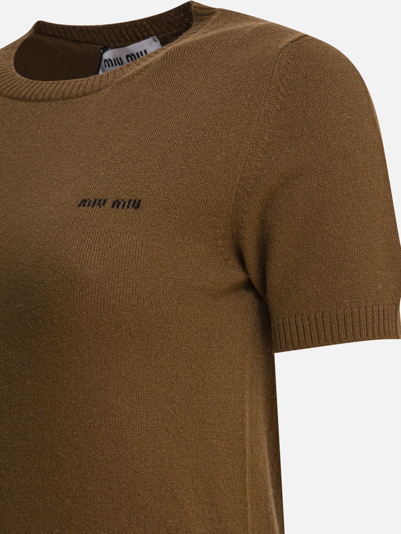 Crewneck sweaters Solid colour  Brown - Miu Miu Women | PDP | VIETTI Online Store | thumbnail_4