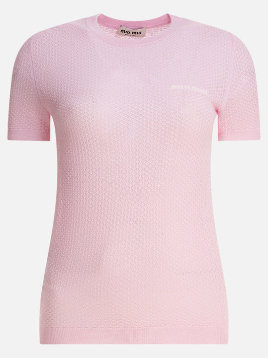 Crewneck sweaters Logo  Pink - Miu Miu Women | PDP | VIETTI Online Store 
