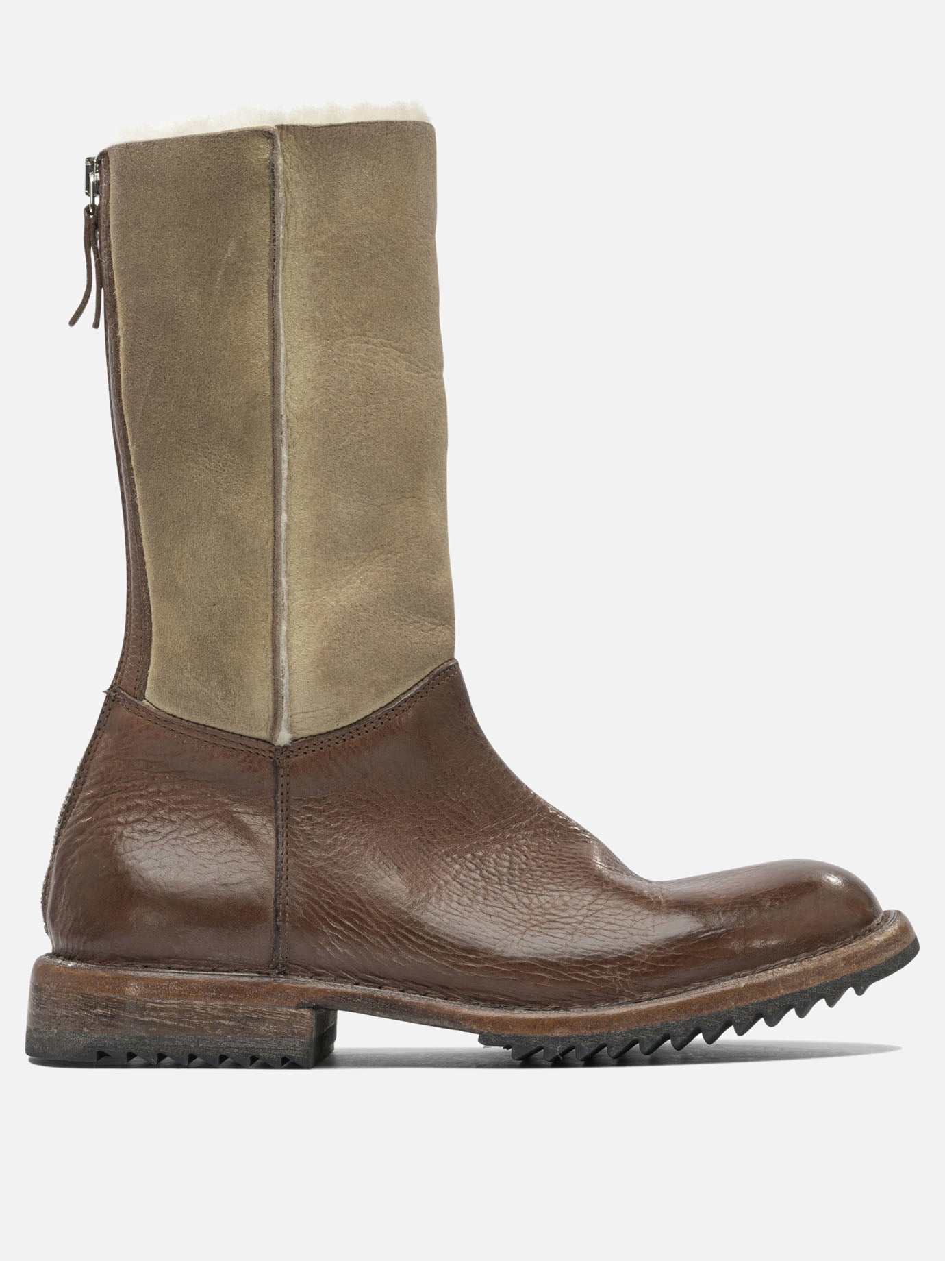 Zipped boots 100% leather - 100% rubber  Brown - Moma Women | PDP | VIETTI Online Store | thumbnail