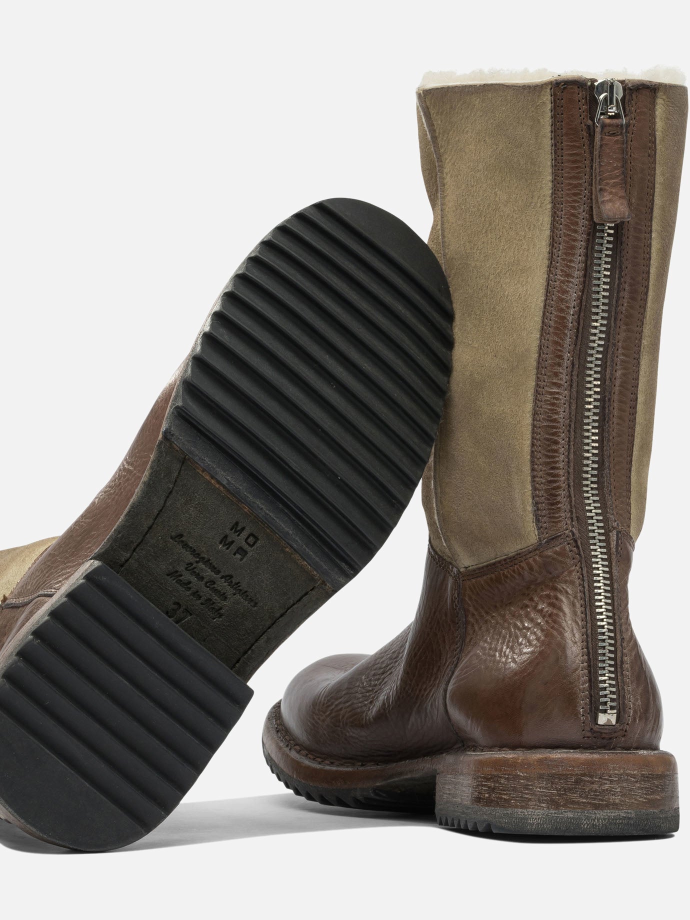 Zipped boots 100% leather - 100% rubber  Brown - Moma Women | PDP | VIETTI Online Store | thumbnail_5